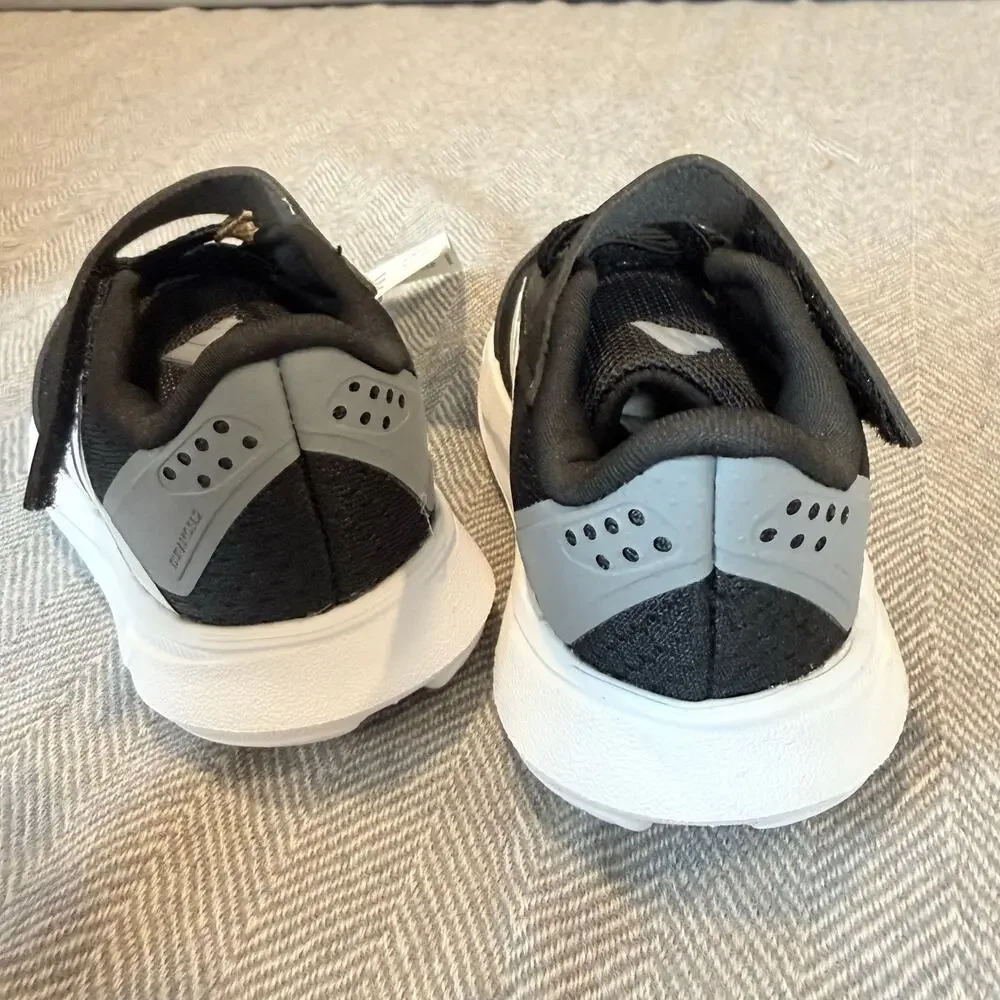 NEW Adidas Duramo 2.0 Baby Toddler Shoes 5 5K Black White Hook & Loop Sneakers